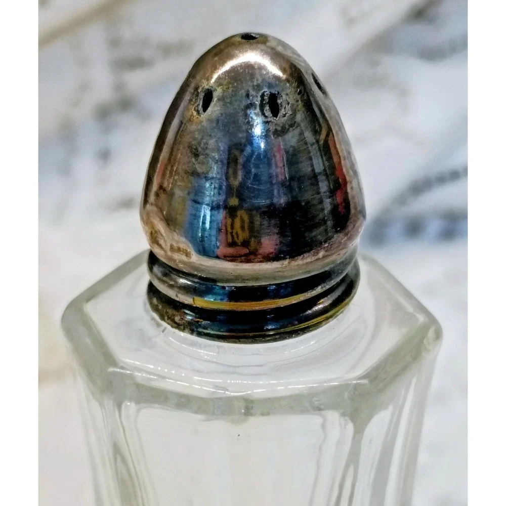 Vintage West Germany Crystal Salt‎ and Pepper Shakers Set Paneled Glass 4.5